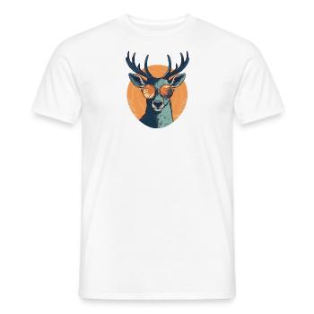 Lunettes de soleil Cerf Cerf Rouge - T-shirt homme - blanc - Devant - AI Model Male 178 dark (178cm)