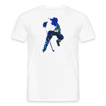 Eishockey, Hockey, Graffi, bunt - Männer T-Shirt - Weiß - Vorne - AI Model Male 178 dark (178cm)