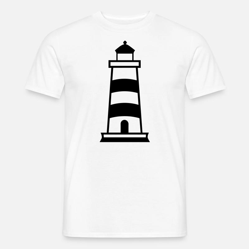 Leuchtturm - Männer T-Shirt - Weiß