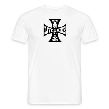 reiten, um Live live to ride - Männer T-Shirt - Weiß - Vorne - AI Model Male 178 dark (178cm)