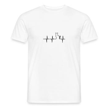 Mon coeur bat pour les chats - T-shirt homme - blanc - Devant - AI Model Male 178 dark (178cm)
