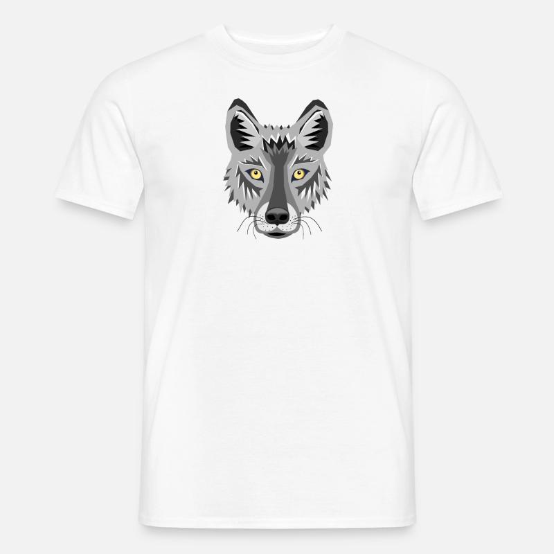Wolfskopf - Comicstil. - Männer T-Shirt - Weiß