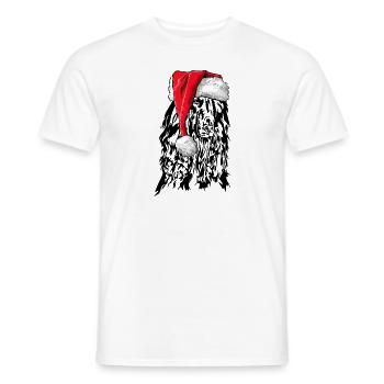 Santa Afghan Hound Chiens de Noël - T-shirt homme - blanc - Devant - AI Model Male 178 dark (178cm)