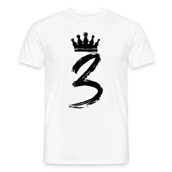 3 Zahl Krone - Männer T-Shirt - Weiß - Vorne - AI Model Male 178 dark (178cm)