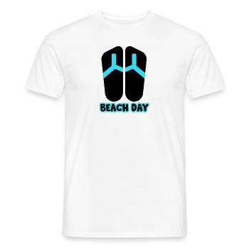 Beach Day Flip Flop in schwarz/blau - Männer T-Shirt - Weiß - Vorne - AI Model Male 178 dark (178cm)