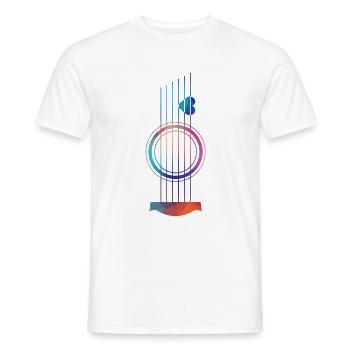L'amour de la guitare | Guitare acoustique - T-shirt homme - blanc - Devant - AI Model Male 178 dark (178cm)