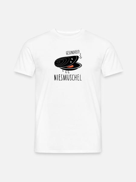 Lustige Miesmuschel niest (b) - Männer T-Shirt - Weiß