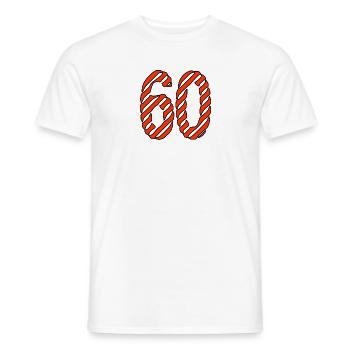 60. 60 ANS. 60e ANNIVERSAIRE. ANNIVERSAIRE 60 ANS. - T-shirt homme - blanc - Devant - AI Model Male 178 dark (178cm)