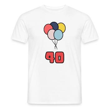 40. 40 ANS. 40e ANNIVERSAIRE. ANNIVERSAIRE 40 ANS. - T-shirt homme - blanc - Devant - AI Model Male 178 dark (178cm)
