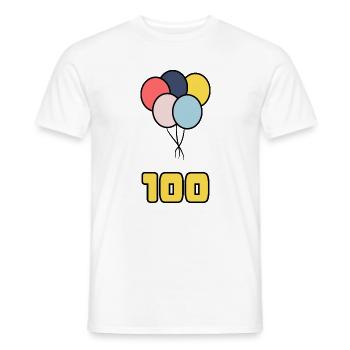100. 100 YEARS. 100th ANNIVERSARY. BIRTHDAY 100 - Men's T-Shirt - white - Front - AI Model Male 178 dark (178cm)