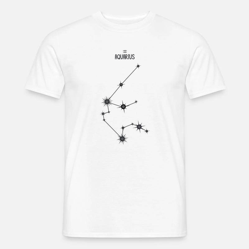 Wassermann Sternzeichen Sternbild Schwarz & Grau - Männer T-Shirt - Weiß