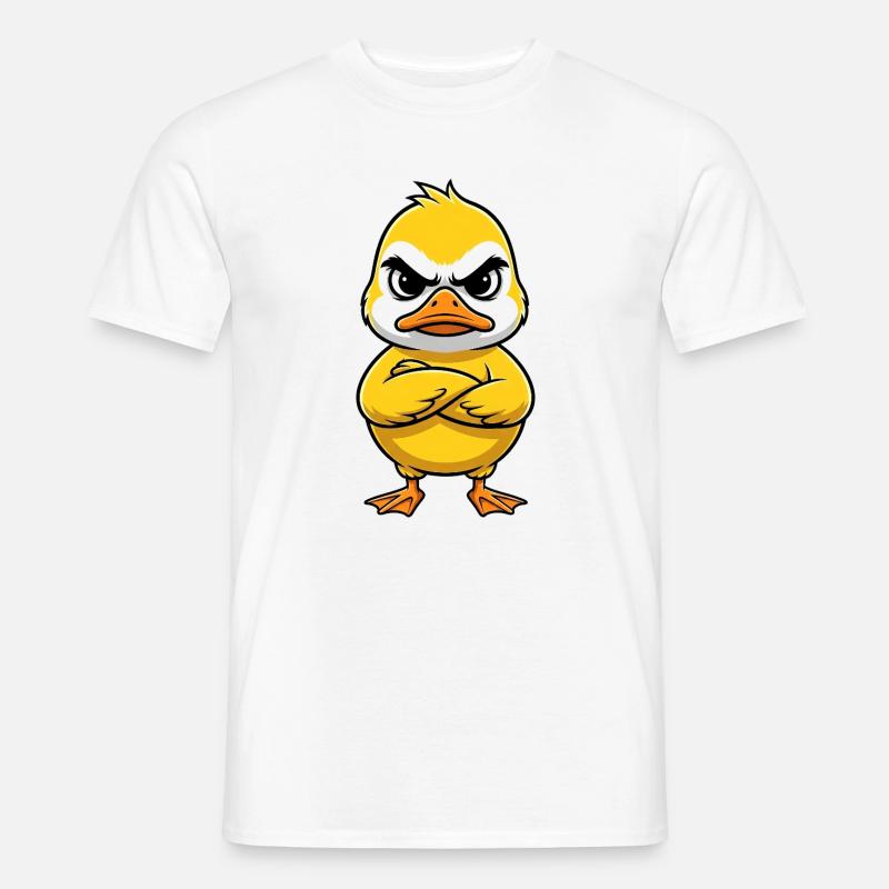 Grumpy Duck Cartoon Annoyed Grumpy Sour - Men’s T-shirt - white