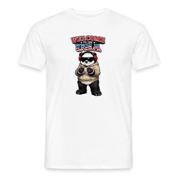T-shirt humor Panda USA Streetwear Patriotique - T-shirt homme - blanc - Devant - AI Model Male 178 dark (178cm)