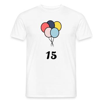 15. 15 YEARS. 15th ANNIVERSARY. 15 YEAR ANNIVERSARY. - Men's T-Shirt - white - Front - AI Model Male 178 dark (178cm)