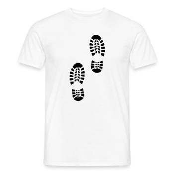 Footprint Shoes - Men's T-Shirt - white - Front - AI Model Male 178 dark (178cm)