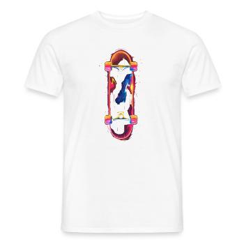 Skateboard 80s Look - Men's T-Shirt - white - Front - AI Model Male 178 dark (178cm)