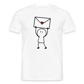 Brief mit Herz | Kleine Nachricht ohne Worte - Männer T-Shirt - Weiß - Vorne - AI Model Male 178 dark (178cm)