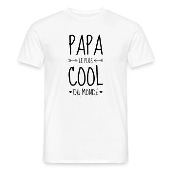 Papa Fête des Pères Naissance Bébé Anniversaire - T-shirt homme - blanc - Devant - AI Model Male 178 dark (178cm)
