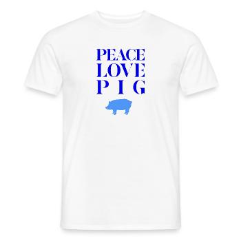 Pig Tee, Animal Lover Shirt, Pig Tee - T-shirt homme - blanc - Devant - AI Model Male 178 dark (178cm)