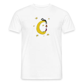 Squiti the black cat with mouse and caterpillar - Men's T-Shirt - white - Front - AI Model Male 178 dark (178cm)