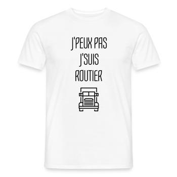 Trucker LKW Fahrer Routier Truck Camion Transport - Men's T-Shirt - white - Front - AI Model Male 178 dark (178cm)