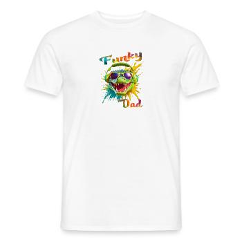 Funky Dad. birthday, Father's Day. Crocodile - Men's T-Shirt - white - Front - AI Model Male 178 dark (178cm)