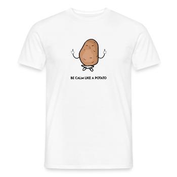 Be calm like a potato Meditierende Kartoffel - Männer T-Shirt - Weiß - Vorne - AI Model Male 178 dark (178cm)