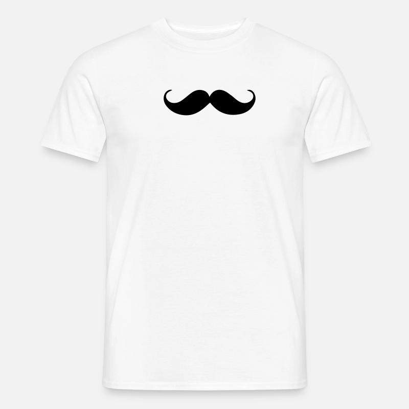 Schnurrbart Moustache - Männer T-Shirt - Weiß