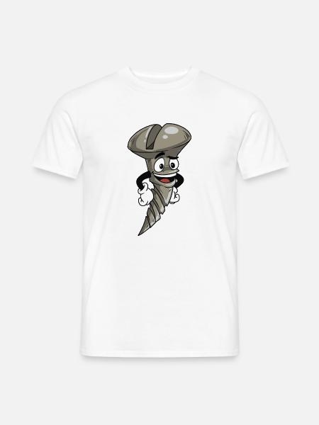 Lustige Schraube aus dem Werkzeugkasten - Männer T-Shirt - Weiß