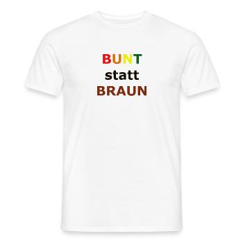 COLORFUL instead of BROWN - Men's T-Shirt - white - Front - AI Model Male 178 dark (178cm)