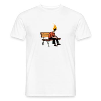 Match Head Man Thoughts Work Everyday Bench - Men's T-Shirt - white - Front - AI Model Male 178 dark (178cm)