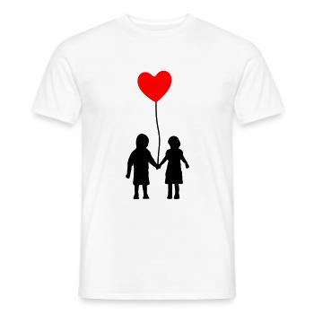 Kinder mit Herz - Ballon, Be my valentine - Männer T-Shirt - Weiß - Vorne - AI Model Male 178 dark (178cm)