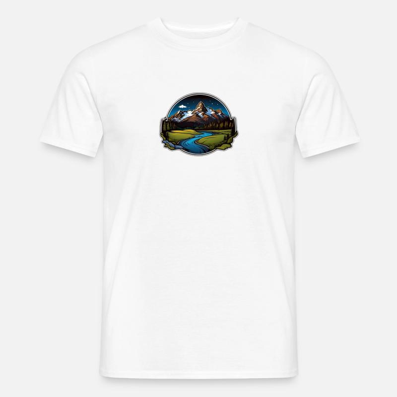 Schweizer Berge - Männer T-Shirt - Weiß