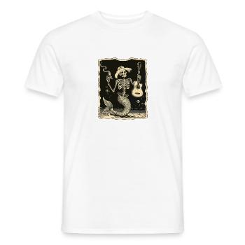 Guitare sirène squelette - T-shirt homme - blanc - Devant - AI Model Male 178 dark (178cm)