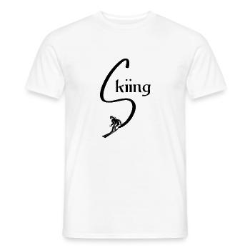 Skiing Ski motif for skiers Skiers - Men's T-Shirt - white - Front - AI Model Male 178 dark (178cm)