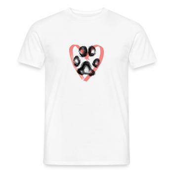 Paw print with heart, pink - Men's T-Shirt - white - Front - AI Model Male 178 dark (178cm)