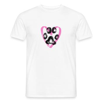 Paw print with heart, pink - Men's T-Shirt - white - Front - AI Model Male 178 dark (178cm)