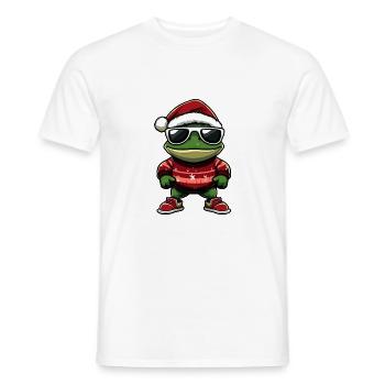 Frosch Weihnachten Cool X-Mas - Männer T-Shirt - Weiß - Vorne - AI Model Male 178 dark (178cm)