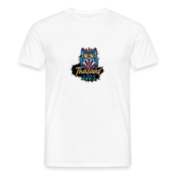 Thailand 2025 Party Wolf - Männer T-Shirt - Weiß - Vorne - AI Model Male 178 dark (178cm)