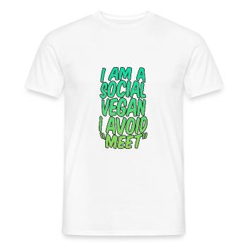 I Am A Social Vegan I Avoid Meet 3 - Männer T-Shirt - Weiß - Vorne - AI Model Male 178 dark (178cm)