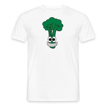 Happy broccoli - Men's T-Shirt - white - Front - AI Model Male 178 dark (178cm)