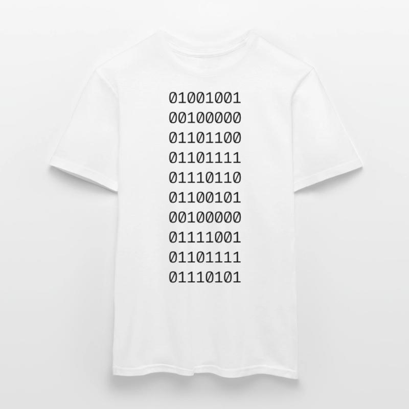 "I LOVE YOU" in binary code. Men's T-Shirt