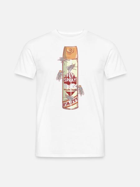Lustige Dose Fliegenspray - Männer T-Shirt - Weiß