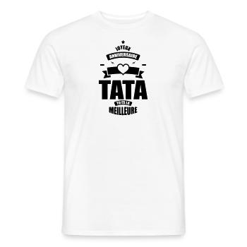 joyeux anniversaire tata tu es la meilleure - T-shirt homme - blanc - Devant - AI Model Male 178 dark (178cm)