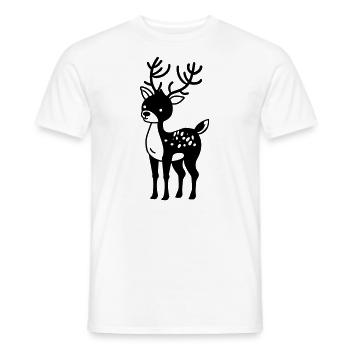Hirsch - Männer T-Shirt - Weiß - Vorne - AI Model Male 178 dark (178cm)