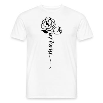 Maria Surname First Name Name Flower - Men's T-Shirt - white - Front - AI Model Male 178 dark (178cm)