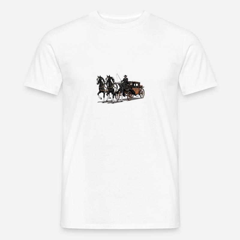 Pferdekutsche - Männer T-Shirt - Weiß