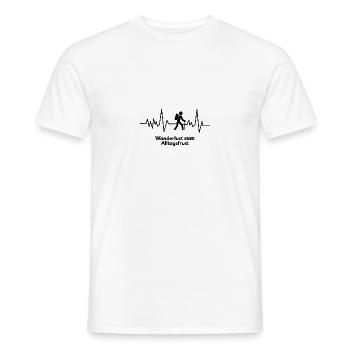 Wanderer Herzschlag - Geschenk für Wanderfreunde - Männer T-Shirt - Weiß - Vorne - AI Model Male 178 dark (178cm)