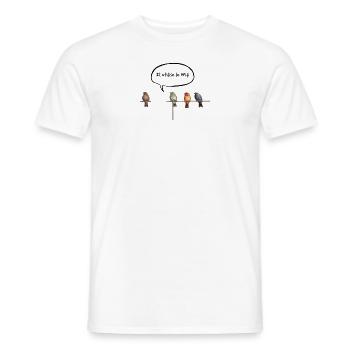 Birds Funny Flying Wifi - Français - T-shirt homme - blanc - Devant - AI Model Male 178 dark (178cm)