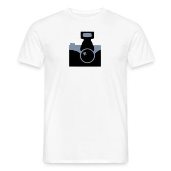 Appareil photo - T-shirt homme - blanc - Devant - AI Model Male 178 dark (178cm)